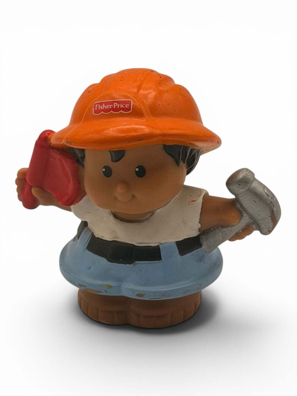 2007 Mattel Little People Construction Worker Orange Hard Hat